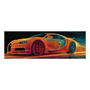 Impression Photo Neon Velocity Art Automobile (36" x 12")