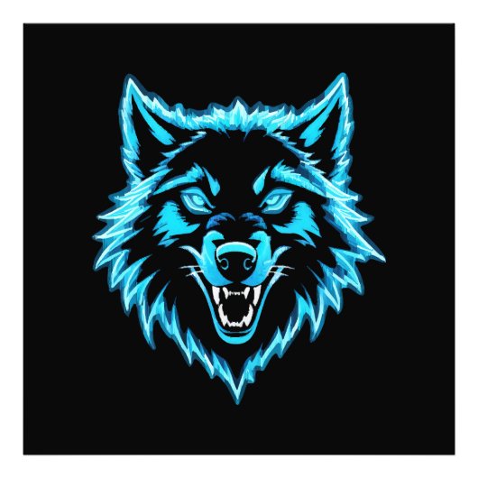 Impression Photo Neon Wolf (Devant)