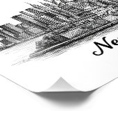 Impression Photo New York City Skyline Line Art Illustration (Coin)