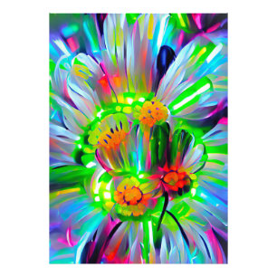 Impression Photo Nez des marguerites Abstraites aux couleurs vives