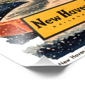 Impression Photo Noël 1947 du chemin de fer New Haven (Coin)