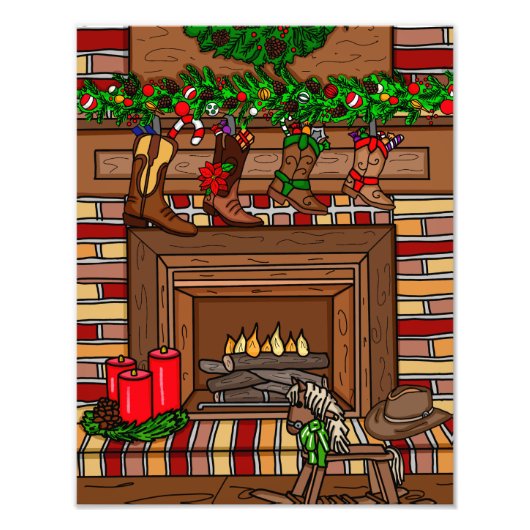 Impression Photo Noël du pays | Cowboy Boot Stockings (Devant)