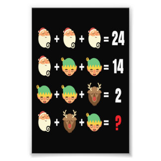 Impression Photo Noël Père Noël Elf Snowman Math Enseignant Funny G