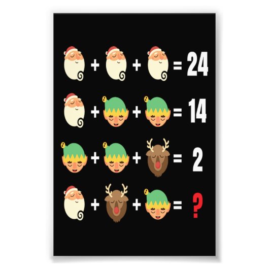 Impression Photo Noël Père Noël Elf Snowman Math Enseignant Funny G (Devant)