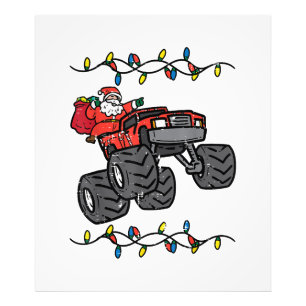 Impression Photo Noël Père Noël Monster Camion Garçons Enfants Enfa