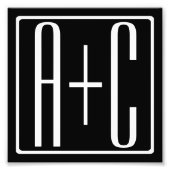 Impression Photo Noir & Blanc | Initiales de couple (Devant)