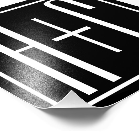 Impression Photo Noir & Blanc | Initiales de couple (Coin)