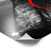 Impression Photo Noir Blanc Paris Nuit Tour Eiffel européenne (Coin)