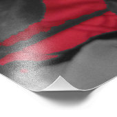 Impression Photo noir blanc rouge roses classique (Coin)