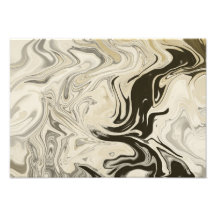 Noir et crème Blanc Art Abstrait Imprimer