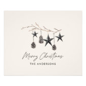 Impression Photo Noir moderne scandi élégant script Noël (Devant)