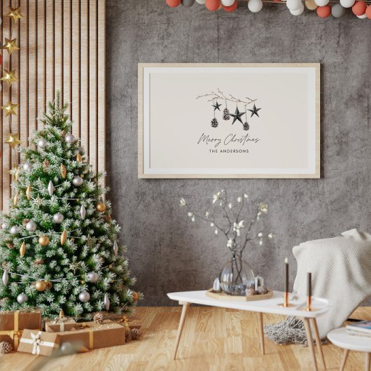 Impression Photo Noir moderne scandi élégant script Noël