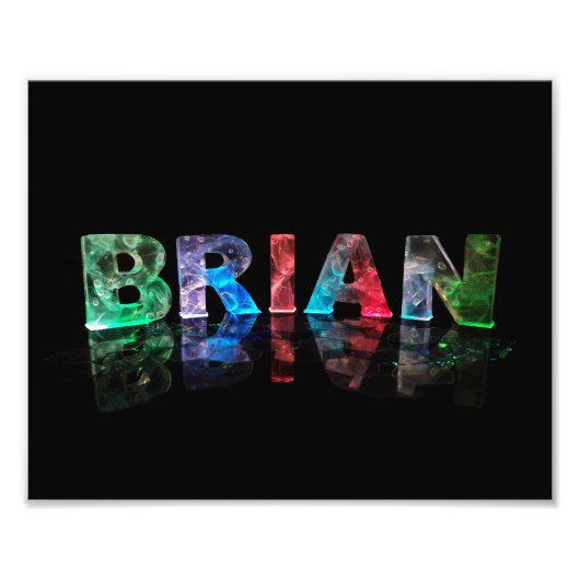 Impression Photo Nom Brian en lumières 3D (Devant)
