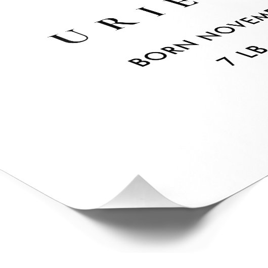 IMPRESSION PHOTO NOM D'ALPHABET FLORAL BLEU NOIR U BÉBÉ STATISTIQUE (Coin)