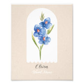 Impression Photo Nom du script Floral Fleur sauvage personnalisé (Devant)