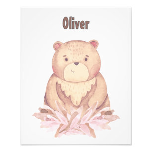 Impression Photo Nom personnalisable Ours Brown