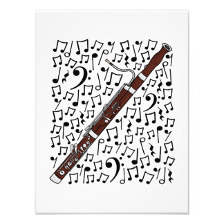 Impression Photo Notes musicales de Bassoon Professeur de musique W