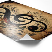 Impression Photo Notes musicales vintages (Coin)