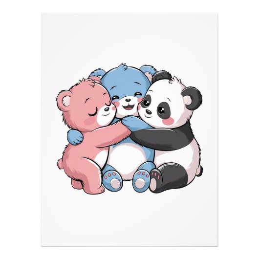 Impression Photo Nounours mignons avec Panda (Devant)