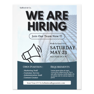 Impression Photo Nous embauchons un prospectus, un emploi vacant, u