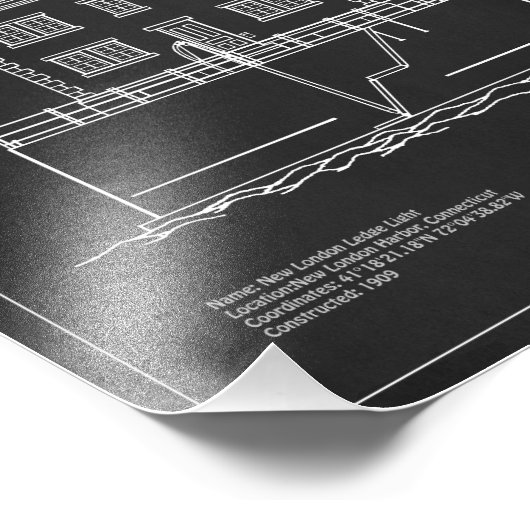 Impression Photo Nouveau phare de London Ledge - Connecticut - PD (Coin)