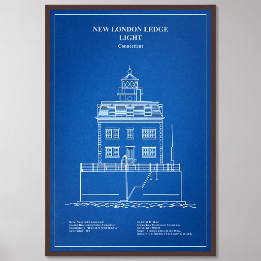 Impression Photo Nouveau phare London Ledge - Connecticut - AD