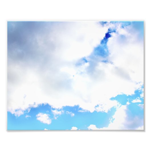 Impression Photo Nuages Blancs et Doux et Ciel Bleu (Devant)