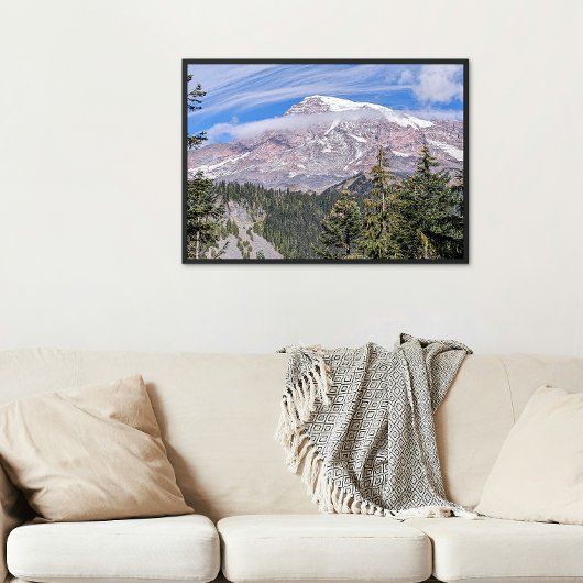 Impression Photo Nuages sur le paysage panoramique du mont Rainier