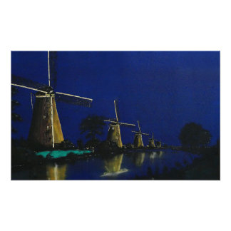 Impression Photo Nuit à Kinderdijk