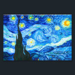 Impression Photo Nuit Van Gogh Starry<br><div class="desc">Impression photo représentant la peinture à l’huile de Vincent van Gogh The Starry Night (1889). Inspiré par son séjour dans un asile,  l'art représente un village sous un ciel nocturne de lune et d'étoiles bleues et jaunes. Un grand cadeau pour les amateurs de post-impressionnisme et d'art hollandais.</div>