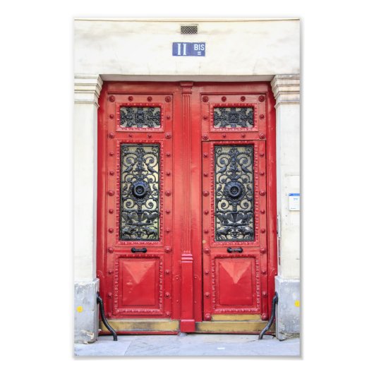 Impression Photo Numéro 11 rouge de la porte de Paris - (Devant)