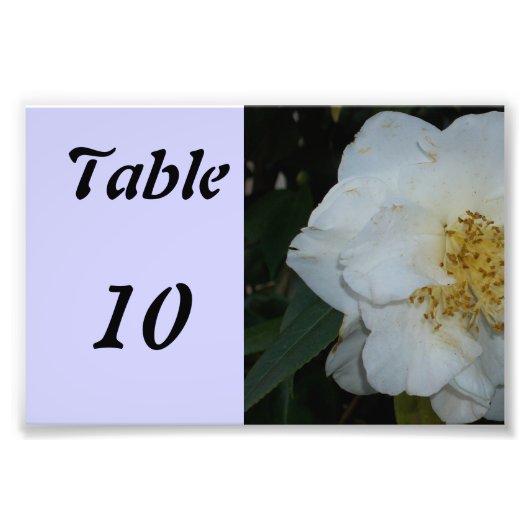 Impression Photo Numéro de table Fleur (Devant)