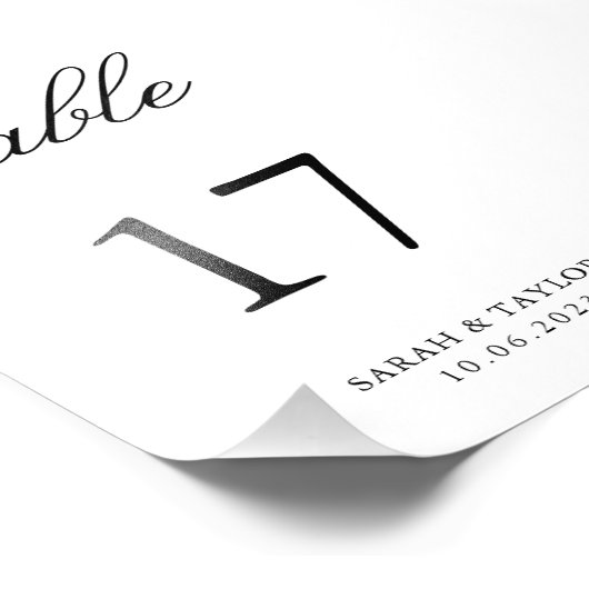 Impression Photo Numéro de tableau pour Sarah (Coin)