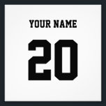 Impression Photo Numéro et nom personnalisés noir et blanc<br><div class="desc">Il s'agit d'un produit conçu avec un numéro spécifique. Ce nombre peut représenter diverses choses, comme le numéro de maillot d'un athlète favori, une date ou une année spéciale, un numéro de chance ou un numéro d'anniversaire. Ce produit est souvent apprécié par les amateurs de sport, les passionnés de fitness,...</div>