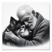 Impression Photo Obligation inconditionnelle Homme et chien âgé (Devant)