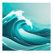 Impression Photo Ocean Pulse - Stylisé Wave Art dans Blue Tones Can (Devant)