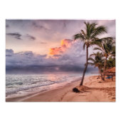 Impression Photo Ocean Waves Sandy Beach Sunset (Devant)