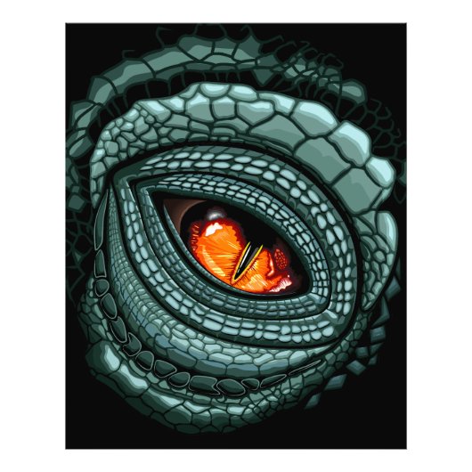 Impression Photo Œil de prédateur reptile primal (Devant)