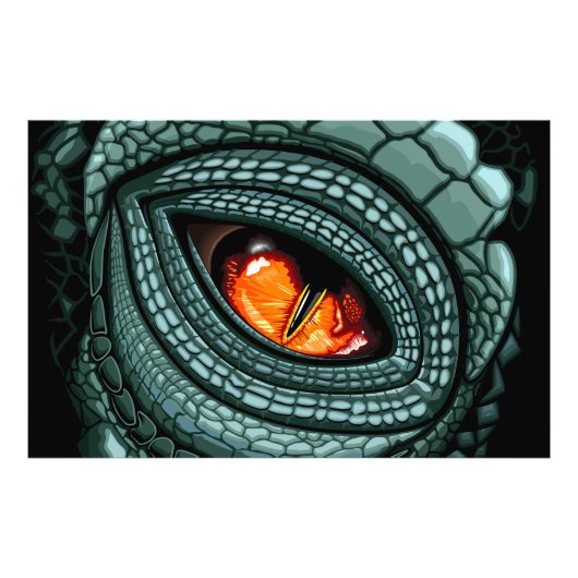 Impression Photo Œil de prédateur reptile primal (Devant)