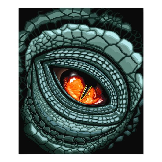 Impression Photo Œil de prédateur reptile primal (Devant)