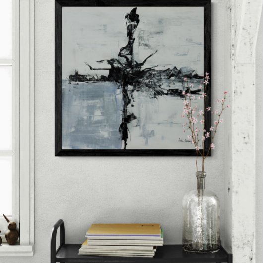 Impression Photo Oeuvre Abstraite Blanche Et Noire