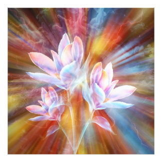 Impression Photo Œuvre d'art de fleurs modernes abstraites