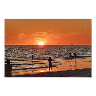 Impression Photo Œuvre d'art murale de plage au coucher du soleil D