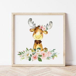 Impression Photo Oie, Animaux De Bois, Boho, Fleurs Roses