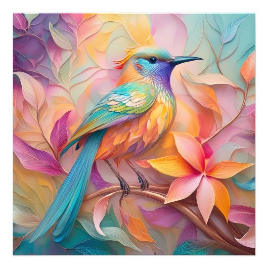 Impression Photo Oiseau-chanteur à gorge violette Imaginaire (Devant)