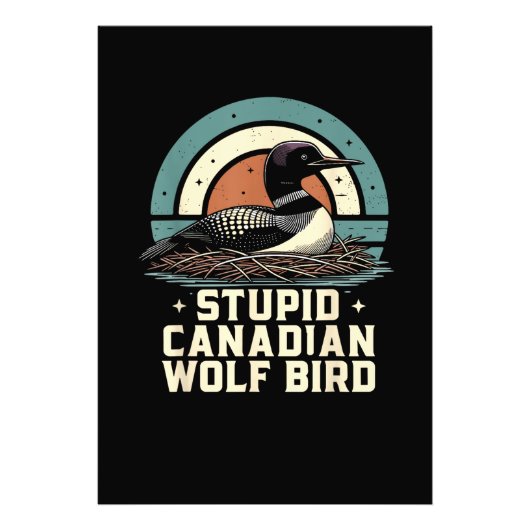 Impression Photo Oiseau loup canadien stupide (Devant)