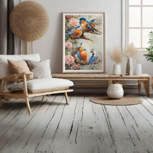 Impression Photo Oiseaux aux fleurs