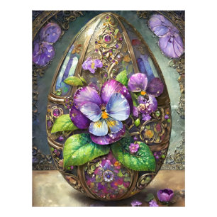 Impression Photo Oiseaux en fleurs Pied violets Fleur sauvage Oeuf