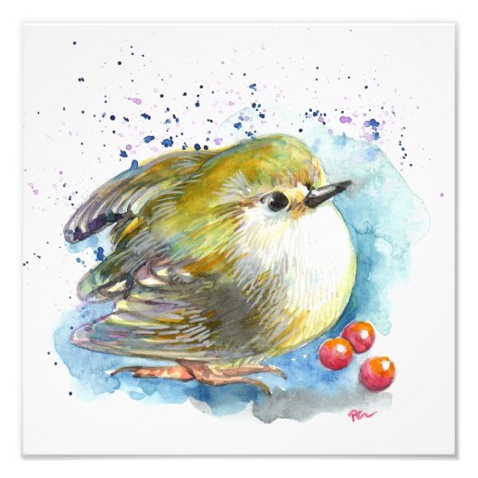Impression Photo Oiseaux et baies (Devant)