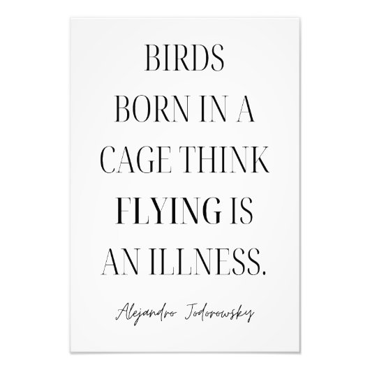 Impression Photo Oiseaux nés dans une cage Penser que voler est une (Devant)
